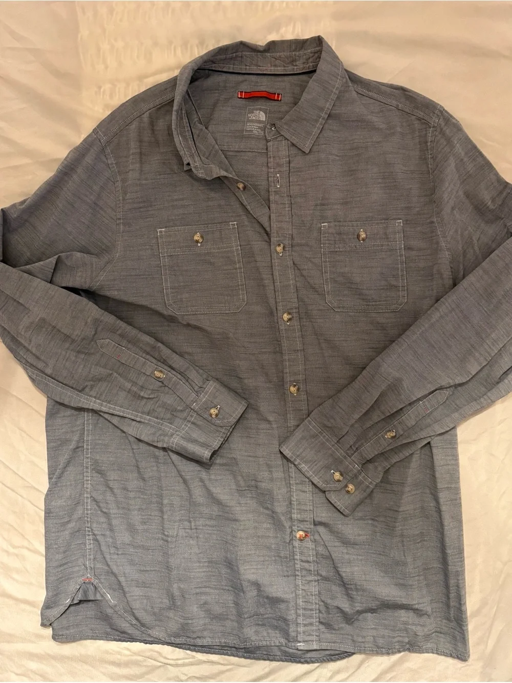 The North Face Men's Light Gray Casual Collar Shirt